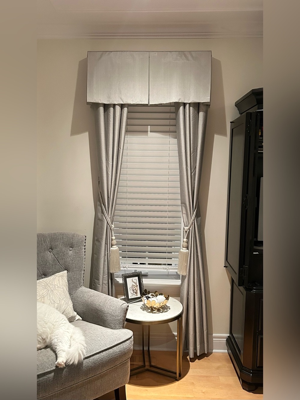 Elegant GOLD Window Curtains With Matching Valance, 2 Identical Sets (6 Items)